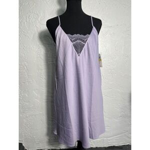 Flora by Flora Nikrooz NWT Lavender Lace Chemise Nightgown M Slip Dress